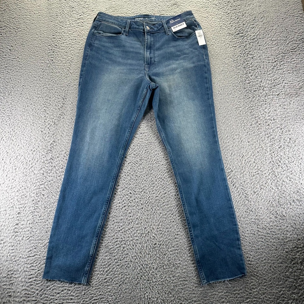 Old Navy Wow Jeans Womens 12‎ Blue Cotton Denim Skinny High Rise Faded Stretch